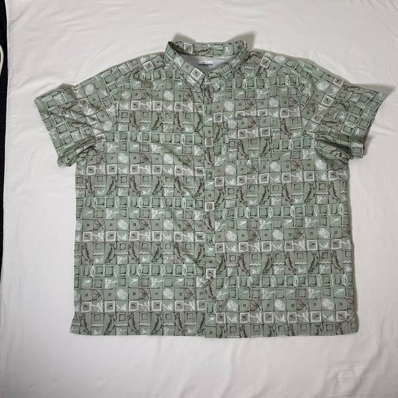 Columbia Men's Super Slack Tide Camp Shirt, Cool Green Trout Batik 5XL - Picture 2 of 13
